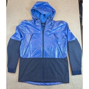 Under Armour ColdGear Fitted Hooded Jacket Mens Large Blue Full Zip Hybrid